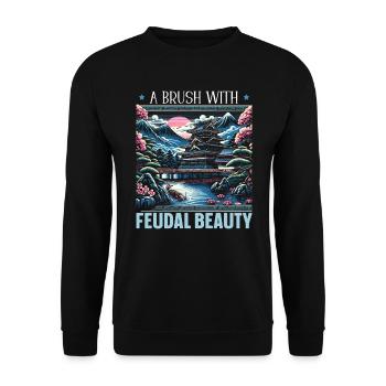 Feudal Japan Culture Japanese Kanji History - Unisex Sweatshirt - black - Front - Alina (178cm) & Michal (187cm)