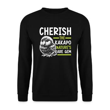 Gefährdete Tierarten Kakapo Tierrechtsaktivist - Unisex Pullover - Schwarz - Vorne - Alina (178cm) & Michal (187cm)