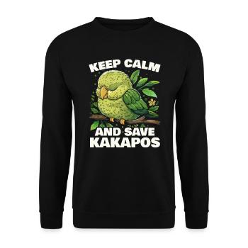 Gefährdete Tierarten Kakapo Tierrechtsaktivist - Unisex Pullover - Schwarz - Vorne - Alina (178cm) & Michal (187cm)