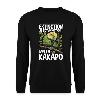 Gefährdete Tierarten Kakapo Tierrechtsaktivist - Unisex Pullover - Schwarz - Vorne - Alina (178cm) & Michal (187cm)