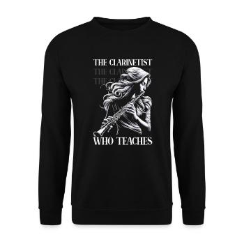 Professeur de clarinette Clarinettiste Musicien de clarinette - Sweat-shirt Unisexe - noir - Devant - Alina (178cm) & Michal (187cm)
