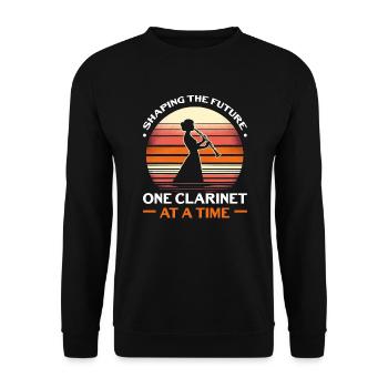 Professeur de clarinette Clarinettiste Musicien de clarinette - Sweat-shirt Unisexe - noir - Devant - Alina (178cm) & Michal (187cm)