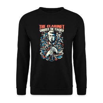 Professeur de clarinette Clarinettiste Musicien de clarinette - Sweat-shirt Unisexe - noir - Devant - Alina (178cm) & Michal (187cm)