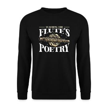Professeur de flûte Instrument de musique Joueur de flûte - Sweat-shirt Unisexe - noir - Devant - Alina (178cm) & Michal (187cm)