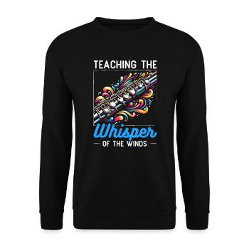Professeur de flûte Instrument de musique Joueur de flûte - Sweat-shirt Unisexe - noir - Devant - Alina (178cm) & Michal (187cm)