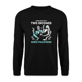 Doppeltes Einkommen Keine Kinder Ehe Ehepaar DINK - Unisex Pullover - Schwarz - Vorne - Alina (178cm) & Michal (187cm)
