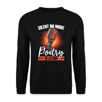 Poetry Slam Poet Romanautor Gedichtliteratur - Unisex Pullover - Schwarz - Vorne - Alina (178cm) & Michal (187cm)