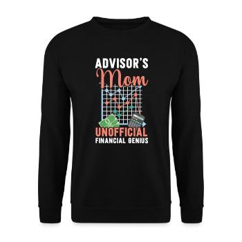 Maman d’un conseiller financier Gestion de l’argent - Sweat-shirt Unisexe - noir - Devant - Alina (178cm) & Michal (187cm)