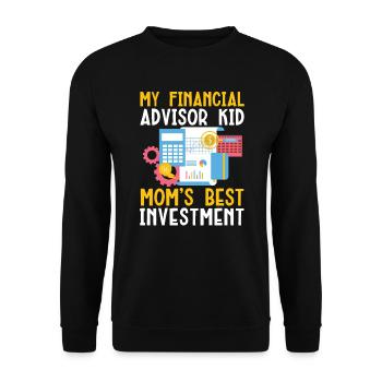 Maman d’un conseiller financier Gestion de l’argent - Sweat-shirt Unisexe - noir - Devant - Alina (178cm) & Michal (187cm)