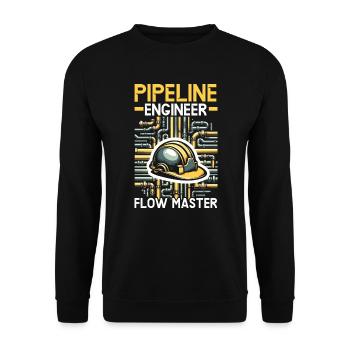 Pipeline Engineer Job Profession Sewerage Systems - Unisex Sweatshirt - black - Front - Alina (178cm) & Michal (187cm)