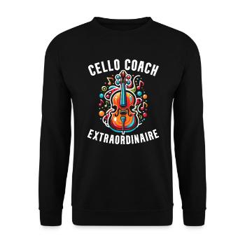 Professeur de violoncelle Violoncelliste musical - Sweat-shirt Unisexe - noir - Devant - Alina (178cm) & Michal (187cm)
