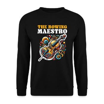 Professeur de violoncelle Violoncelliste musical - Sweat-shirt Unisexe - noir - Devant - Alina (178cm) & Michal (187cm)