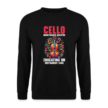 Cellolehrer Musikalischer Cellist Cellist - Unisex Pullover - Schwarz - Vorne - Alina (178cm) & Michal (187cm)