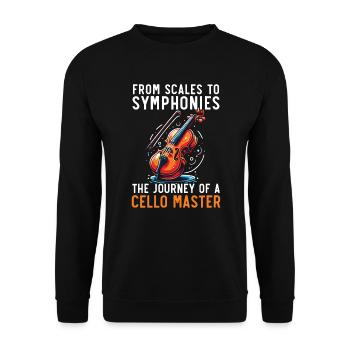 Cellolehrer Musikalischer Cellist Cellist - Unisex Pullover - Schwarz - Vorne - Alina (178cm) & Michal (187cm)