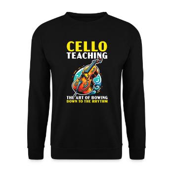 Professeur de violoncelle Violoncelliste musical - Sweat-shirt Unisexe - noir - Devant - Alina (178cm) & Michal (187cm)