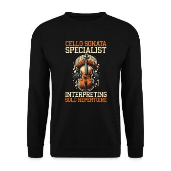 Cellolehrer Musikalischer Cellist Cellist - Unisex Pullover - Schwarz - Vorne - Alina (178cm) & Michal (187cm)