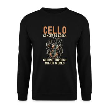 Cellolehrer Musikalischer Cellist Cellist - Unisex Pullover - Schwarz - Vorne - Alina (178cm) & Michal (187cm)