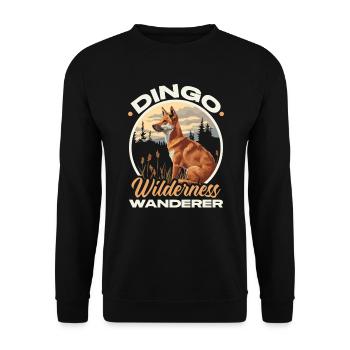 Dingo-Hund Westaustralien Australischer Dingo-Liebhaber - Unisex Pullover - Schwarz - Vorne - Alina (178cm) & Michal (187cm)