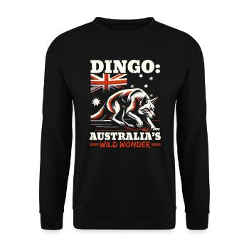Dingo-Hund Westaustralien Australischer Dingo-Liebhaber - Unisex Pullover - Schwarz - Vorne - Alina (178cm) & Michal (187cm)