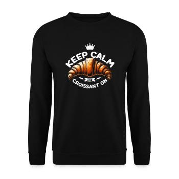 Croissant France Food Foodie Petit-déjeuner français - Sweat-shirt Unisexe - noir - Devant - Alina (178cm) & Michal (187cm)