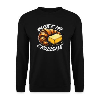 Croissant France Food Foodie French Breakfast - Unisex Sweatshirt - black - Front - Alina (178cm) & Michal (187cm)