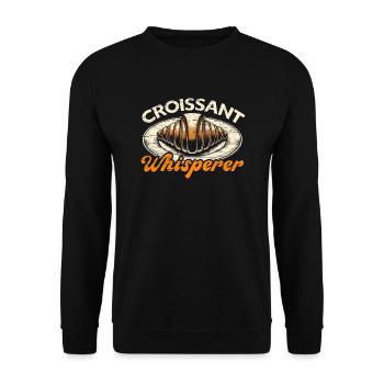 Croissant France Food Foodie French Breakfast - Unisex Sweatshirt - black - Front - Alina (178cm) & Michal (187cm)