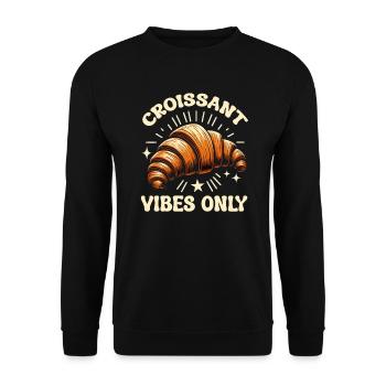 Croissant France Food Foodie Petit-déjeuner français - Sweat-shirt Unisexe - noir - Devant - Alina (178cm) & Michal (187cm)