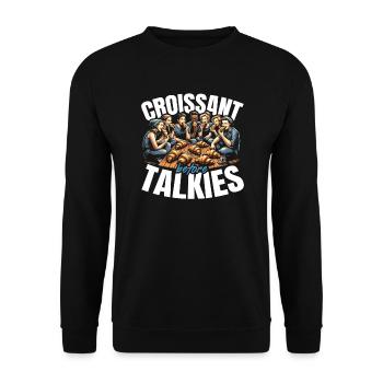 Croissant France Food Foodie Petit-déjeuner français - Sweat-shirt Unisexe - noir - Devant - Alina (178cm) & Michal (187cm)