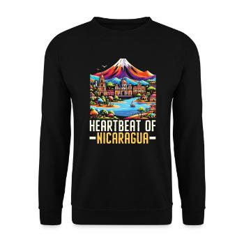 I Love Nicaragua Nicaraguan Flag Nicaraguan Pride - Unisex Sweatshirt - black - Front - Alina (178cm) & Michal (187cm)