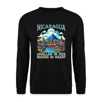 I Love Nicaragua Nicaraguan Flag Nicaraguan Pride - Unisex Sweatshirt - black - Front - Alina (178cm) & Michal (187cm)