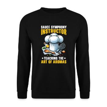 Arts culinaires Professeur Cuisine Chef cuisinier Cuisine - Sweat-shirt Unisexe - noir - Devant - Alina (178cm) & Michal (187cm)