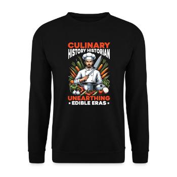 Arts culinaires Professeur Cuisine Chef cuisinier Cuisine - Sweat-shirt Unisexe - noir - Devant - Alina (178cm) & Michal (187cm)