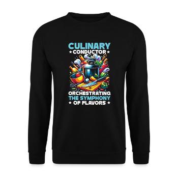 Arts culinaires Professeur Cuisine Chef cuisinier Cuisine - Sweat-shirt Unisexe - noir - Devant - Alina (178cm) & Michal (187cm)