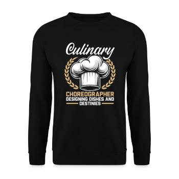 Arts culinaires Professeur Cuisine Chef cuisinier Cuisine - Sweat-shirt Unisexe - noir - Devant - Alina (178cm) & Michal (187cm)