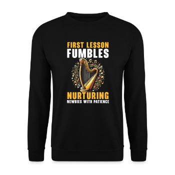 Harp Teacher Harpist Music Instrument Harp Player - Unisex Sweatshirt - black - Front - Alina (178cm) & Michal (187cm)