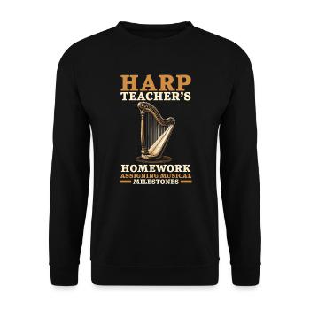 Harp Teacher Harpist Music Instrument Harp Player - Unisex Sweatshirt - black - Front - Alina (178cm) & Michal (187cm)