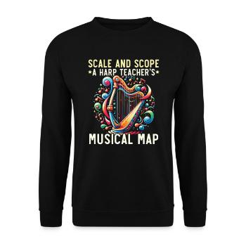 Harp Teacher Harpist Music Instrument Harp Player - Unisex Sweatshirt - black - Front - Alina (178cm) & Michal (187cm)