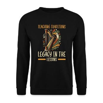Harp Teacher Harpist Music Instrument Harp Player - Unisex Sweatshirt - black - Front - Alina (178cm) & Michal (187cm)