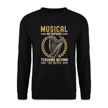 Harp Teacher Harpist Music Instrument Harp Player - Unisex Sweatshirt - black - Front - Alina (178cm) & Michal (187cm)