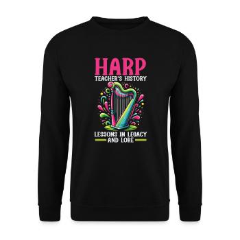 Harp Teacher Harpist Music Instrument Harp Player - Unisex Sweatshirt - black - Front - Alina (178cm) & Michal (187cm)