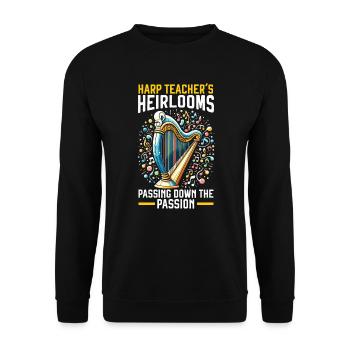Harp Teacher Harpist Music Instrument Harp Player - Unisex Sweatshirt - black - Front - Alina (178cm) & Michal (187cm)