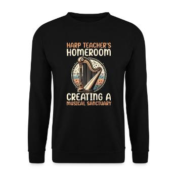 Harp Teacher Harpist Music Instrument Harp Player - Unisex Sweatshirt - black - Front - Alina (178cm) & Michal (187cm)