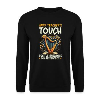 Harp Teacher Harpist Music Instrument Harp Player - Unisex Sweatshirt - black - Front - Alina (178cm) & Michal (187cm)