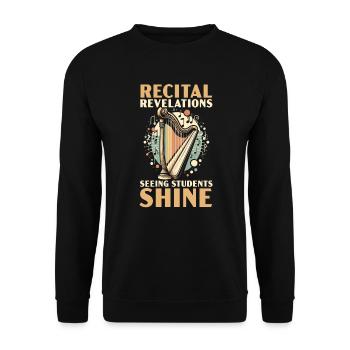 Harp Teacher Harpist Music Instrument Harp Player - Unisex Sweatshirt - black - Front - Alina (178cm) & Michal (187cm)