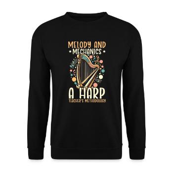 Harp Teacher Harpist Music Instrument Harp Player - Unisex Sweatshirt - black - Front - Alina (178cm) & Michal (187cm)