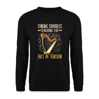 Harp Teacher Harpist Music Instrument Harp Player - Unisex Sweatshirt - black - Front - Alina (178cm) & Michal (187cm)