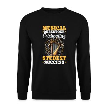 Harp Teacher Harpist Music Instrument Harp Player - Unisex Sweatshirt - black - Front - Alina (178cm) & Michal (187cm)