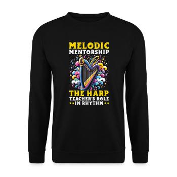 Harp Teacher Harpist Music Instrument Harp Player - Unisex Sweatshirt - black - Front - Alina (178cm) & Michal (187cm)