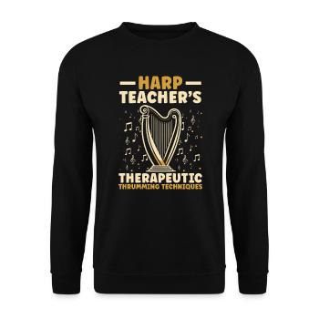 Harp Teacher Harpist Music Instrument Harp Player - Unisex Sweatshirt - black - Front - Alina (178cm) & Michal (187cm)