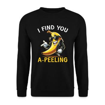 Banana Lover Banana Eater Food Tropical Fruit - Unisex Sweatshirt - black - Front - Alina (178cm) & Michal (187cm)